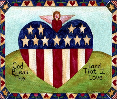 Framed God bless the land I Love Lang 2018 Print