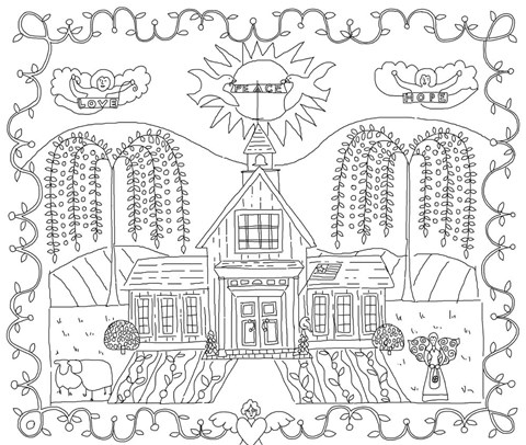 Framed Church Color Print