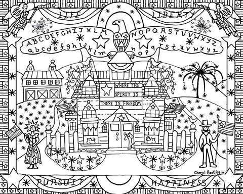 Framed Life Liberty Happiness Print