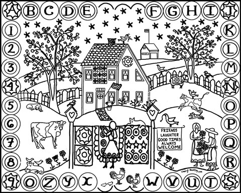 Framed Penny Rug Lady Print