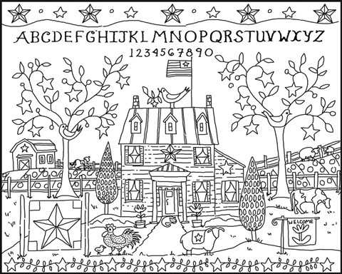 Framed Star Bird Farm Print