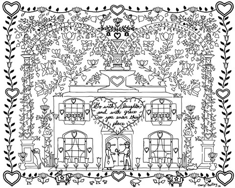 Framed Tulip And Hearts Blessings Print