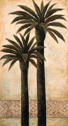 Framed Silhouette Palms II Print