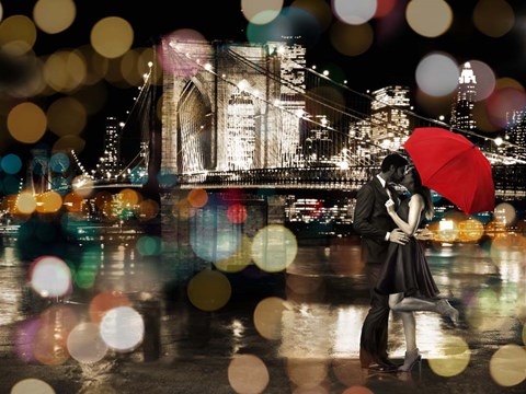 Framed Kiss in the Night Print