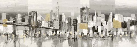Framed Manhattan &amp; Brooklyn Bridge Print