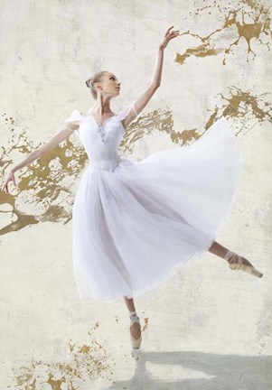 Framed White Ballerina Print