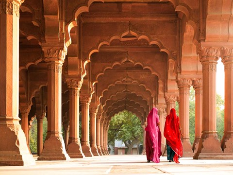 Framed Women in Traditional Dress, India Print