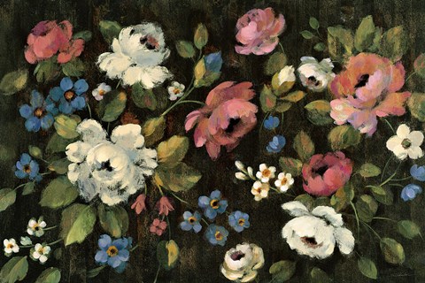 Framed Expressive Spray on Black Print