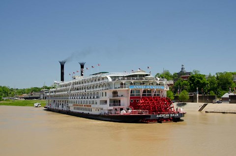 Framed Mississippi, Vicksburg American Queen cruise paddlewheel boat Print