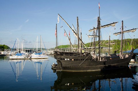 Framed Mississippi Reproductions of Columbus ships the Nina and Pinta Print