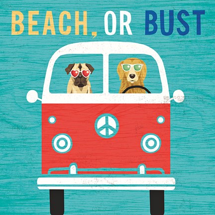 Framed Beach Bums Bus Print