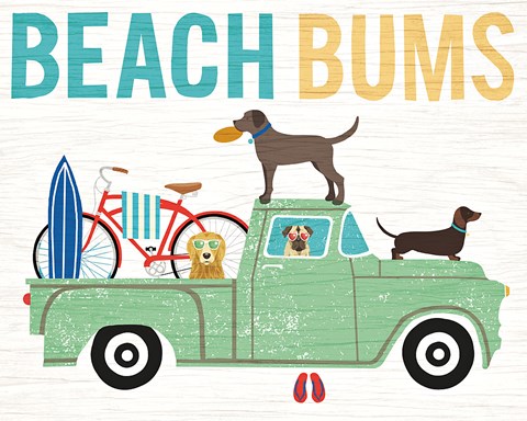 Framed Beach Bums Truck I Print