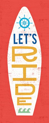 Framed Beach Bums Surf Board III Print