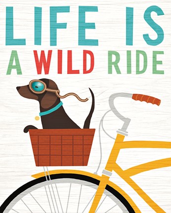 Framed Beach Bums Dachshund Bicycle I Life Print