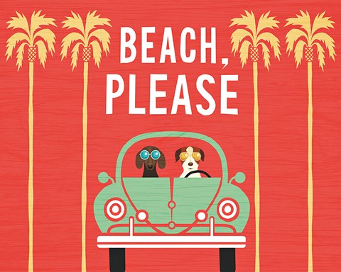 Framed Beach Bums Beetle I Print