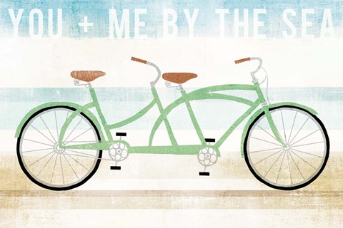 Framed Beach Cruiser Tandem Print