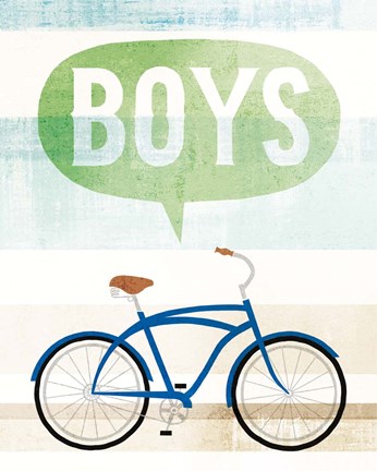 Framed Beach Cruiser Boys II Print