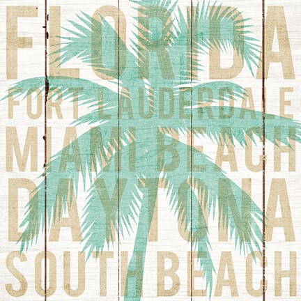 Framed Bon Voyage Florida Palm Print