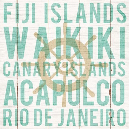 Framed Bon Voyage Helm Print