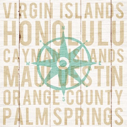 Framed Bon Voyage Compass Print