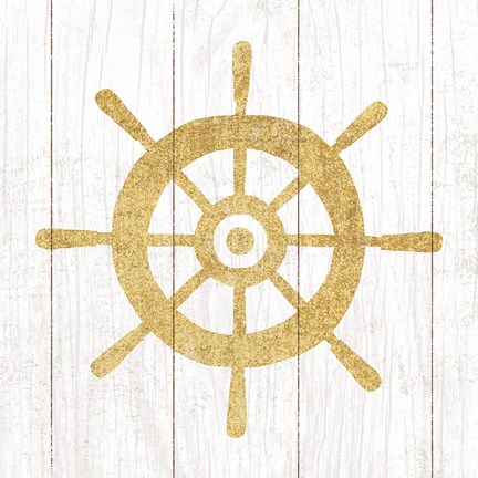 Framed Beachscape VI Helm Gold Neutral Print