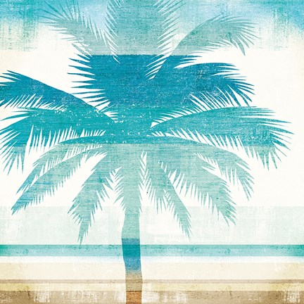 Framed Beachscape Palms II Print