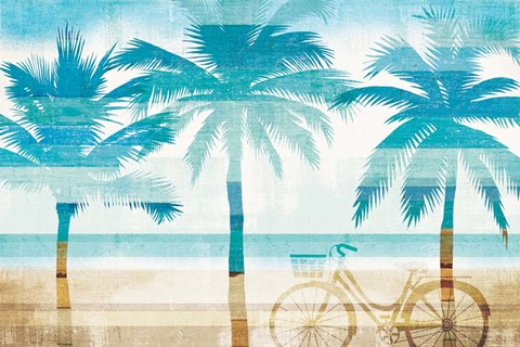 Framed Beachscape Palms I Print