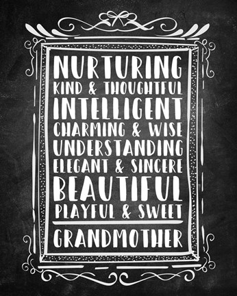 Framed Grandma - Chalkboard Print