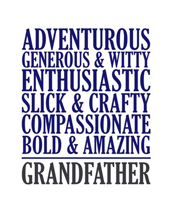 Framed Adjectives for Grandpa Print