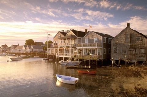 Framed Massachusetts, Nantucket Island, Old North Wharf Print