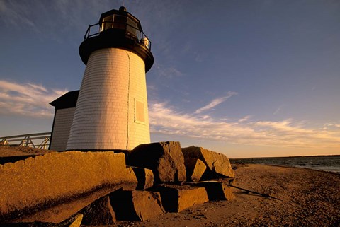 Framed Massachusetts, Nantucket, Brant Point lighthouse Print