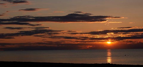 Framed Sunset over the ocean, Jetties Beach, Nantucket, Massachusetts Print