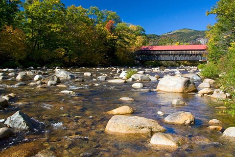 Framed Covered bridge over Swift River, New Hampshire Print