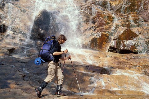 Framed Backpacking in White Mountain National Forest, Base of Arethusa Falls, New Hampshire Print