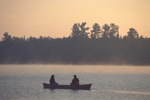 Framed Canoeing on Umbagog Lake, Northern Forest, New Hampshire Print