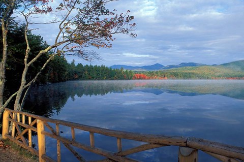Framed Fall Reflections in Chocorua Lake, White Mountains, New Hampshire Print