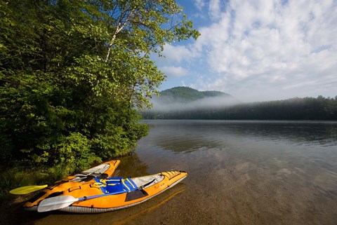 Framed Kayak, Mirror Lake, Woodstock New Hampshire Print