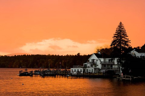 Framed Sunset in Wolfeboro, New Hampshire Print