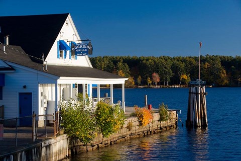 Framed Wolfeboro Dockside Grille on Lake Winnipesauke, Wolfeboro, New Hampshire Print
