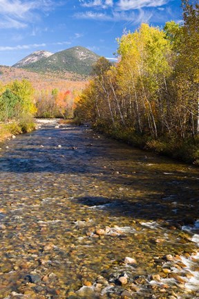 Framed Percy Peaks rise above Nash Stream, Stark, New Hampshire Print