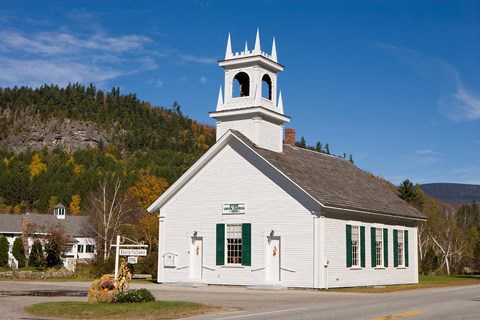 Framed Union Church, Downtown Stark, New Hampshire Print