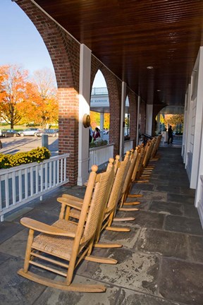 Framed Front Porch of the Hanover Inn, Dartmouth College Green, Hanover, New Hampshire Print