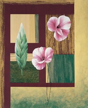 Framed Coquelicots et Feuilles II Print