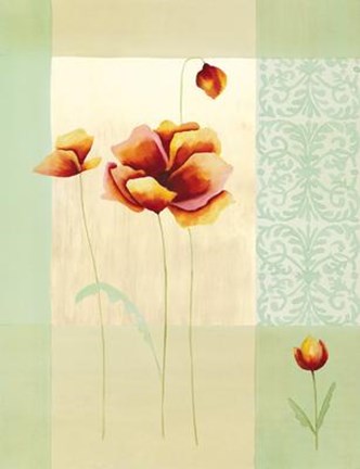 Framed Tulipes et Coquelicots II Print