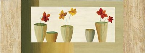 Framed Vases avec Fleurs II Print