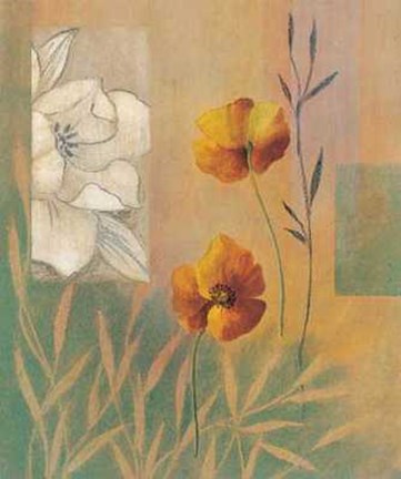 Framed Fleurs et Couleurs I Print