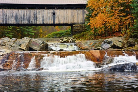 Framed Covered bridge over Wild Ammonoosuc River, New Hampshire Print