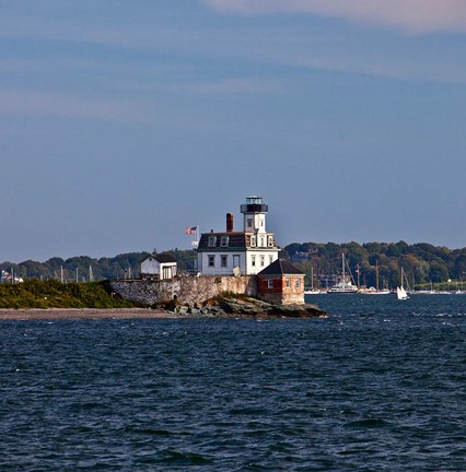 Framed Rose Island Lighthouse, Newport, Rhode Island Print