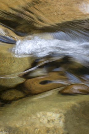 Framed New Hampshire Abstract design formed by rock and rushing water of the Swift River, White Mountain NF Print