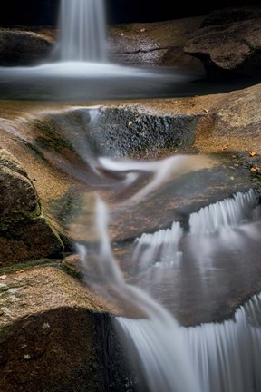 Framed New Hampshire, White Mountains National Forest. Detail of Sabbaday Falls. Print